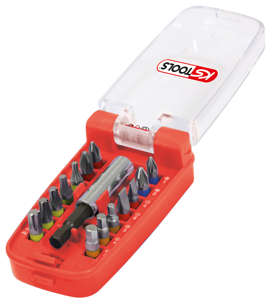 Jeu d'embouts de vissage à code couleur TORSIONpower® 1/4'', 15 pièces - KS TOOLS - 918.3000