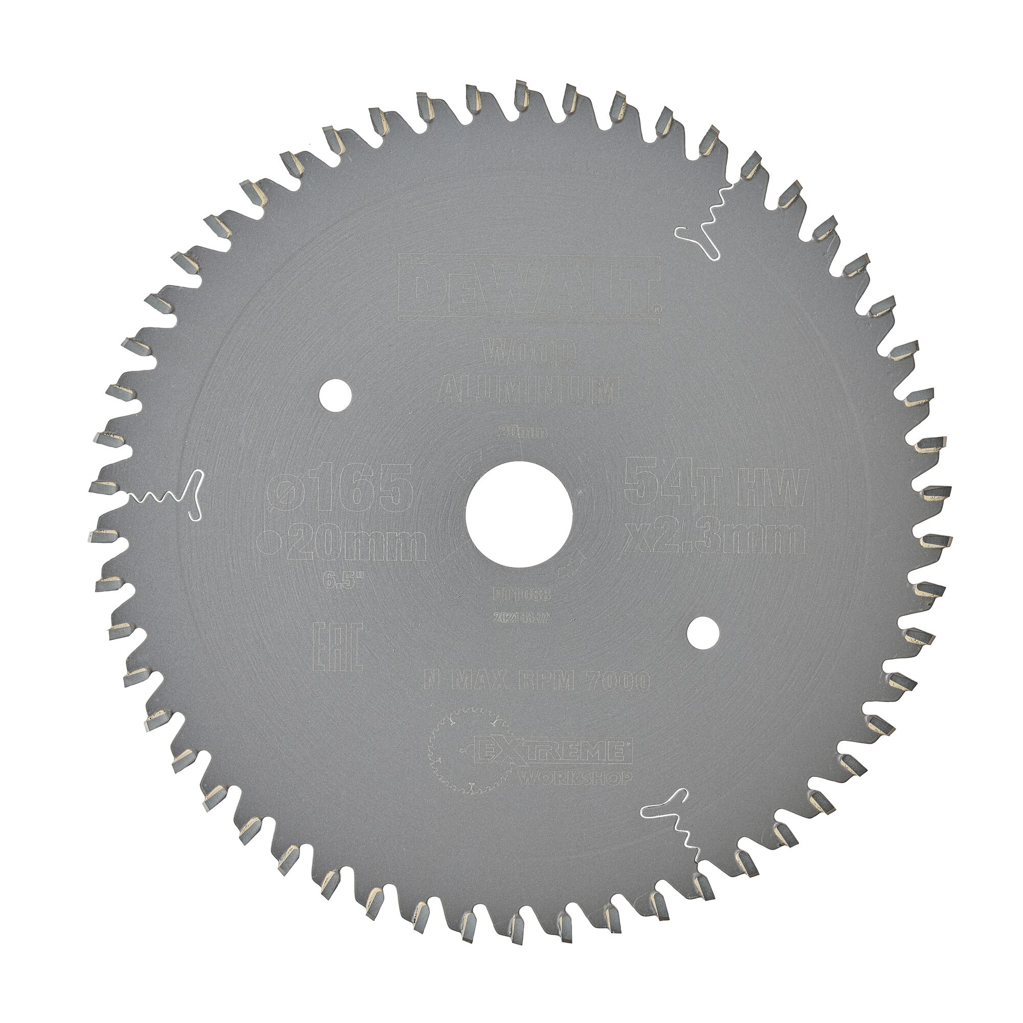 Lame pour scie circulaire plongeante carbure Extreme Workshop, 165x20mm 54 dents DEWALT - DT1088-QZ