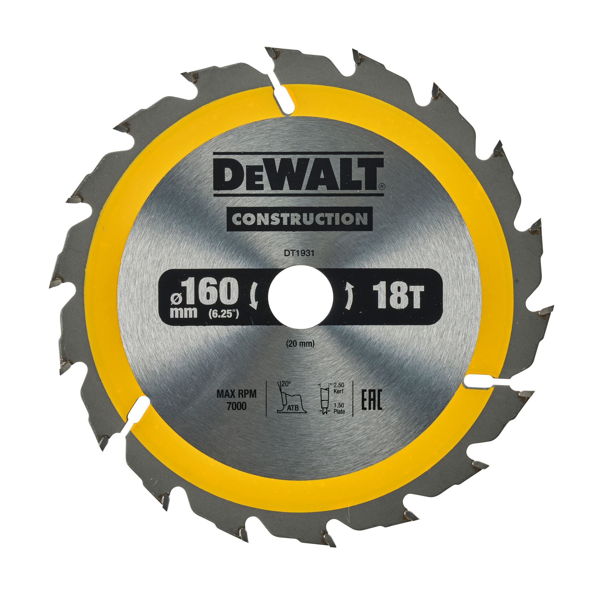 Lame de scie circulaire 84 x 16mm, 28 dents, ATB/tronçonnage, angle d'attaque 25 DEWALT - DT4031-QZ