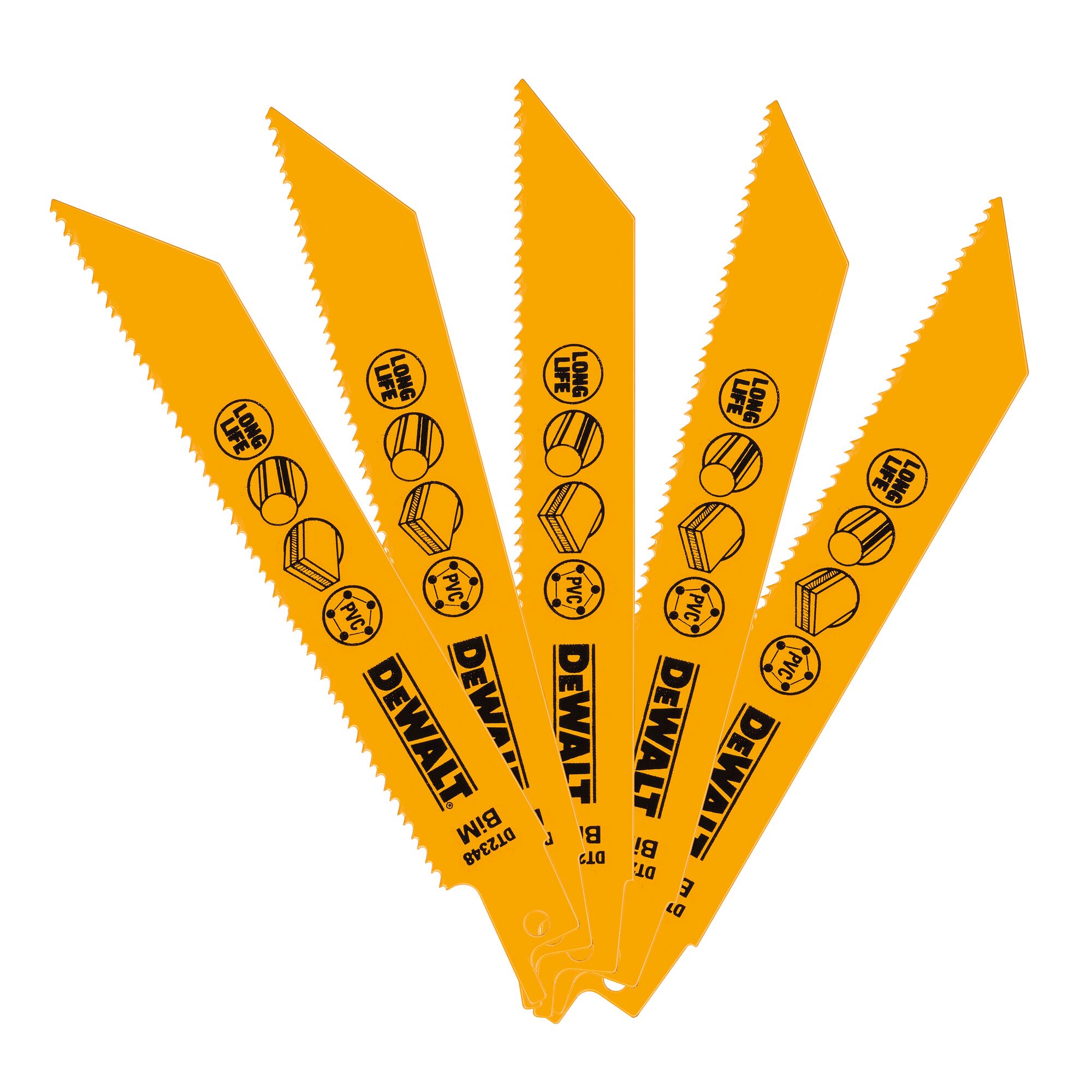 Lame de scie sabre BiM pour la coupe du bois avec métal 152 mm profondeur 12 mm DEWALT - DT2348-QZ