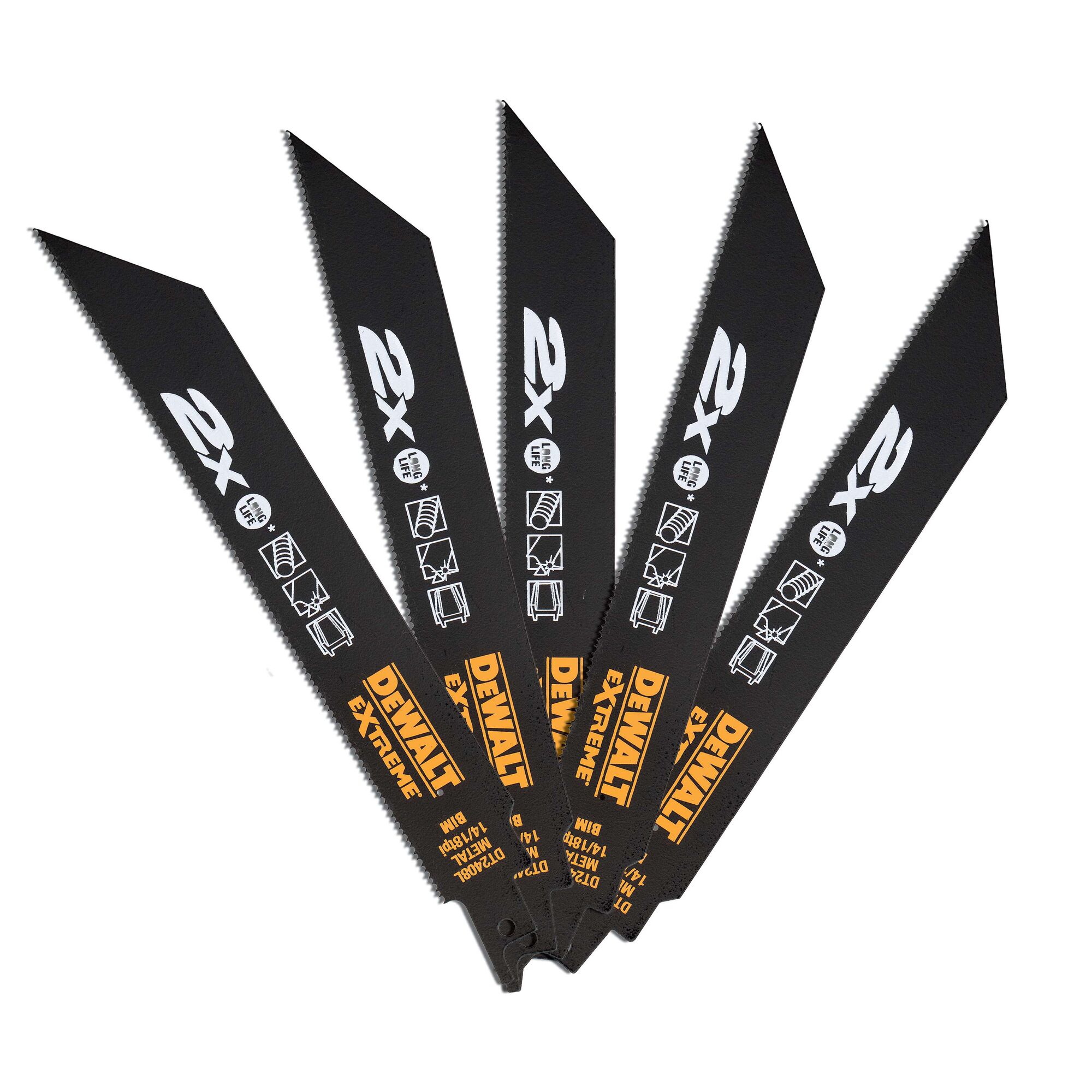 Lame de scie sabre BiM 2X Long Life pour la coupe du métal profondeur 3mm 203mm DEWALT - DT2408L-QZ