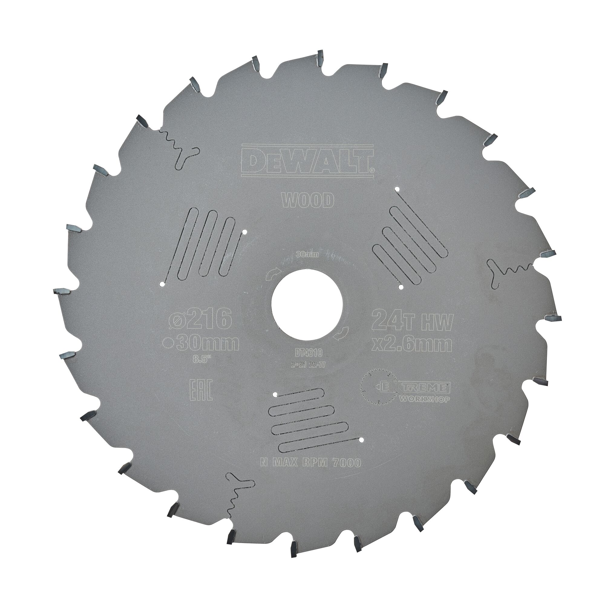 Lame de scie circulaire stationnaire Extreme Workshop 216 x 30 mm, 24 dents DEWALT - DT4310-QZ
