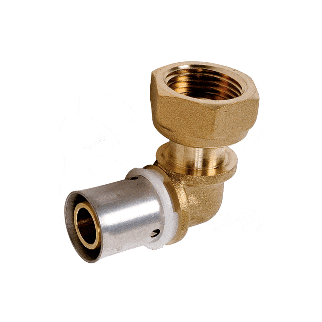 Coude écrou tournant 3/8" PER 10x12 Raccord type radial SERTIPRESS - RCE812