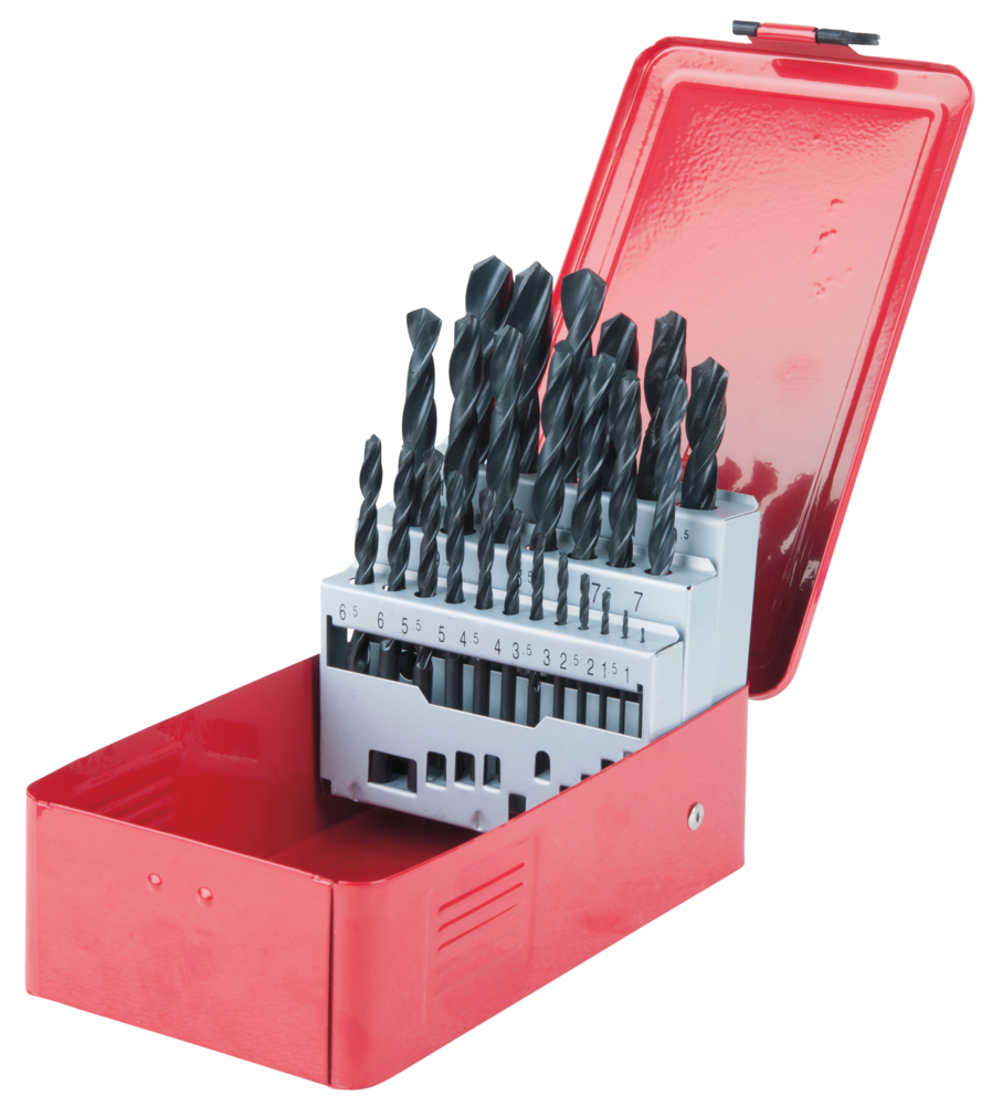 Coffret de 25 forets HSS laminés, Ø1,0-13,0 mm