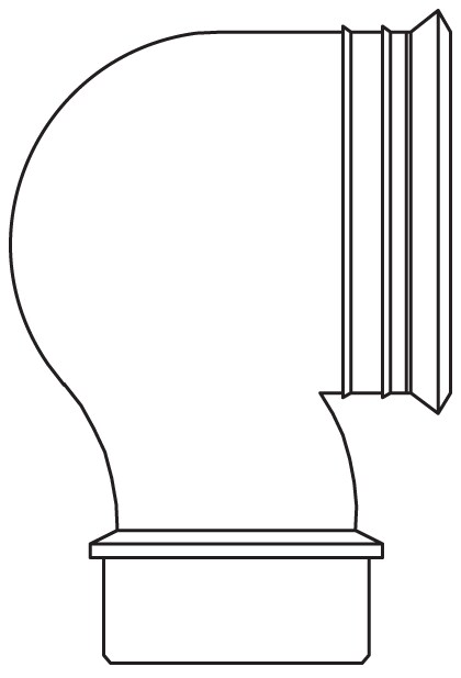 Manchon coudé, raccordement pour sortie 100 mm Sans finition - JACOB DELAFON - E6276-NF