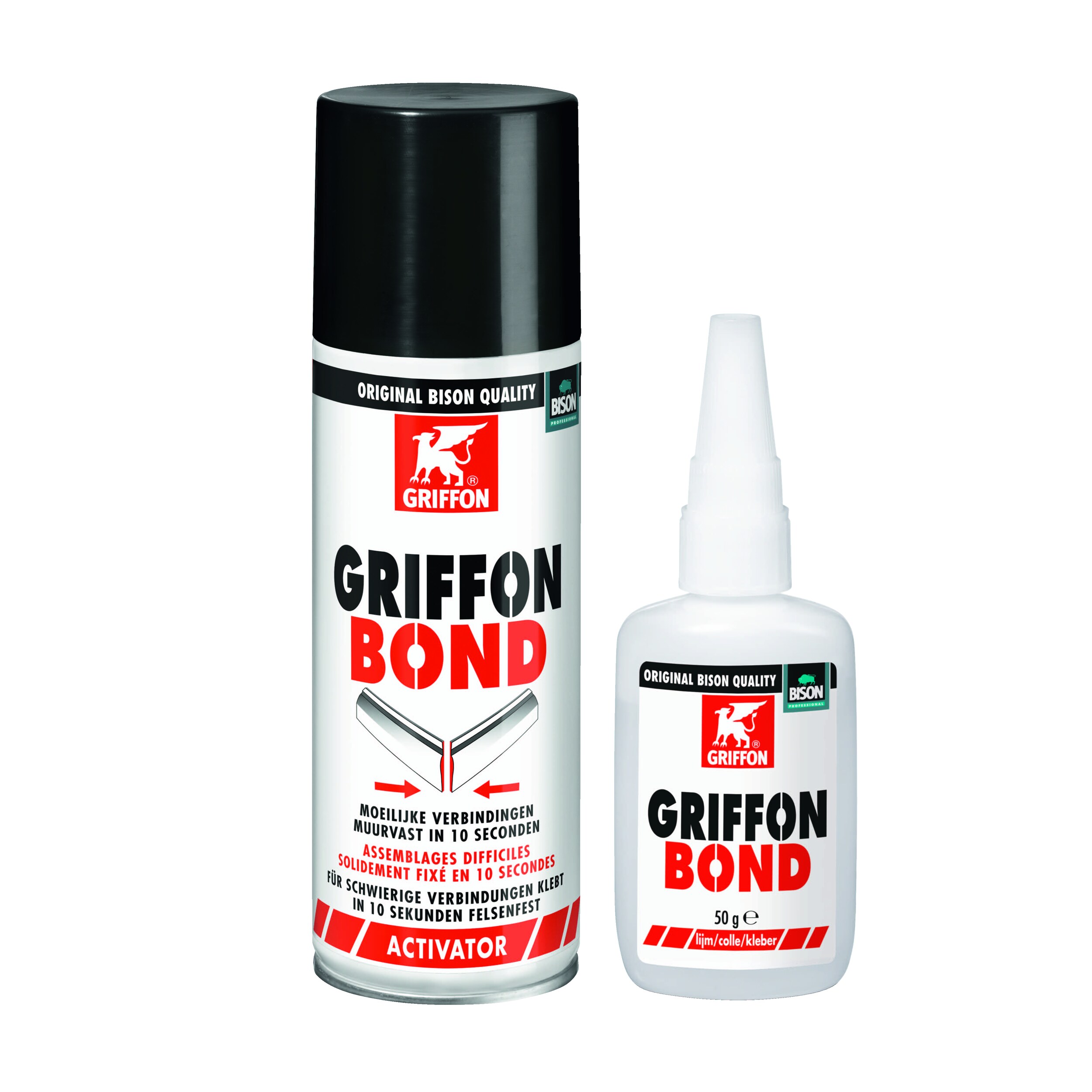 Bond colle rapide 50 G + activateur 200 ML pour préparer les surfaces - GRIFFON - 6306045