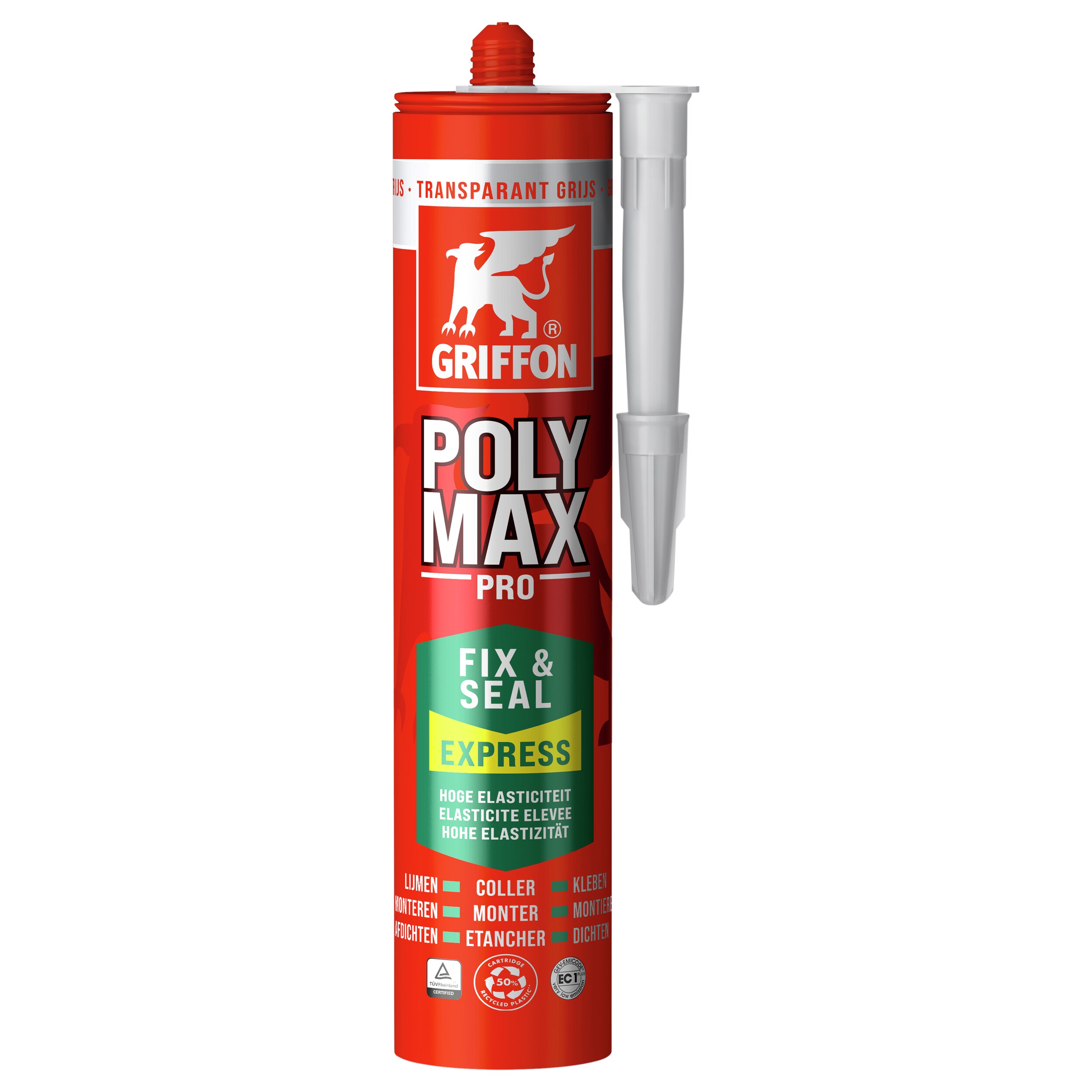 Poly Max Fix&Seal Express gris transparent - cartouche 300 G GRIFFON - 6307750