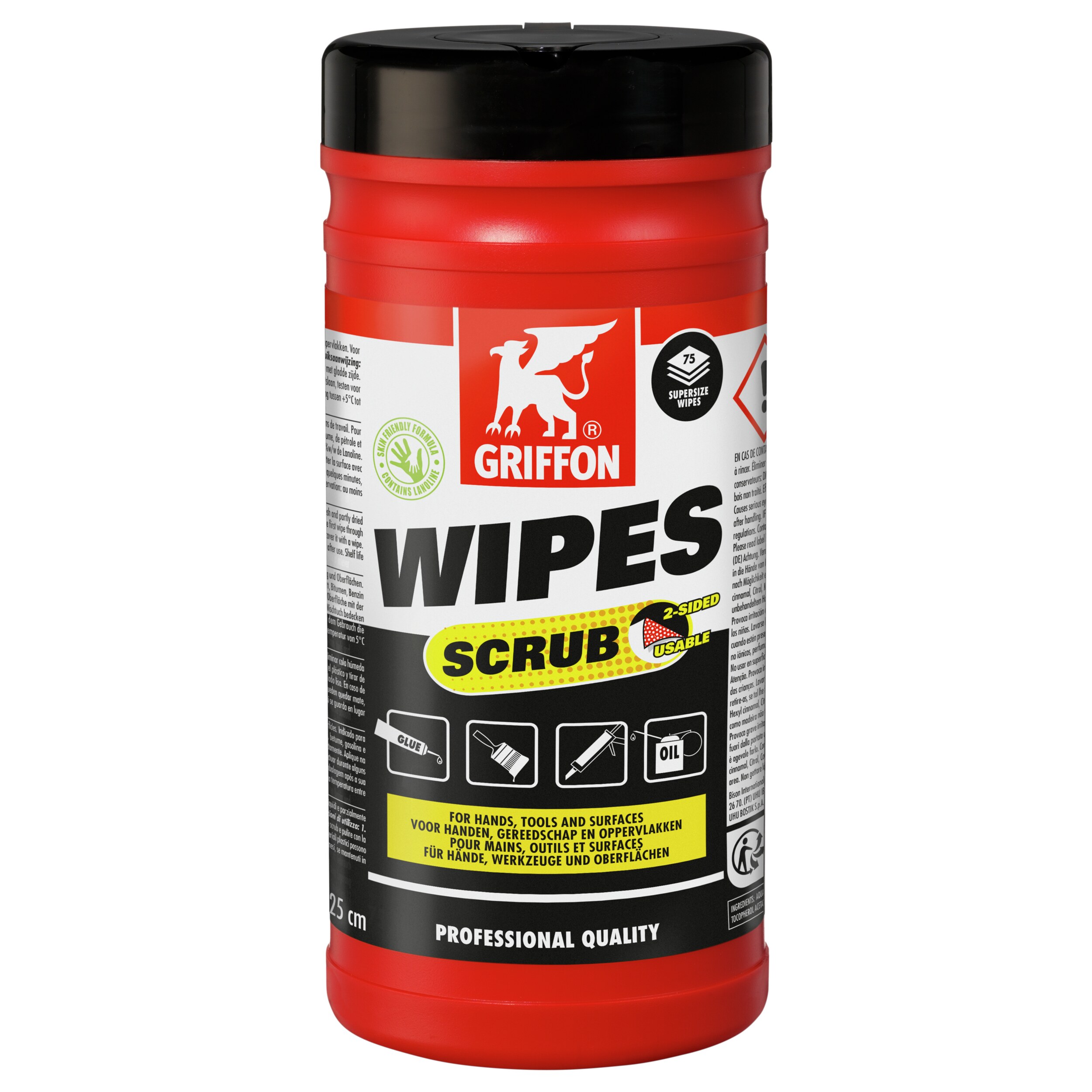 WIPES SCRUB lingettes nettoyantes avec scrub - dévidoir 75 unités - GRIFFON - 6307282
