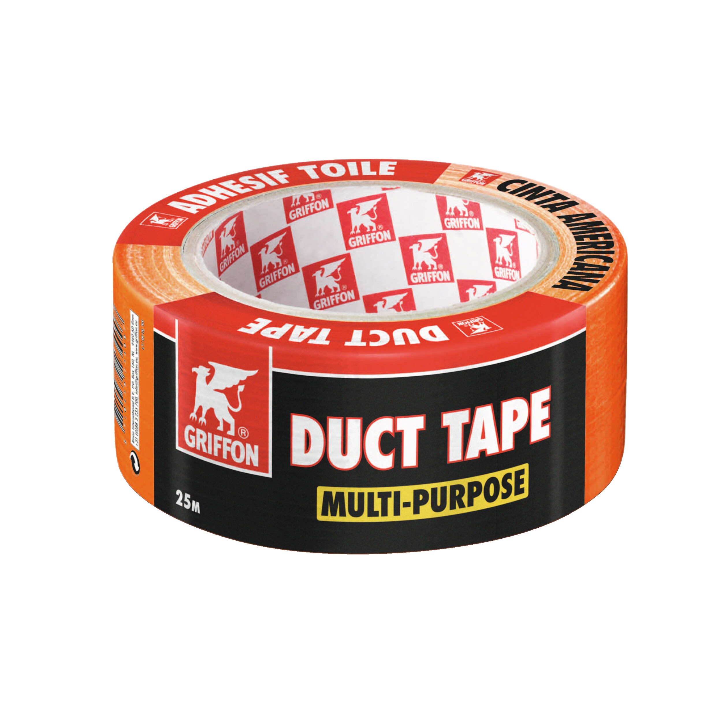 Adhésif toilé orange 25 M x 48 MM GRIFFON - 6310240