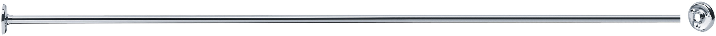 Porte-rideau droit recoupable 800 mm, tube laiton chromé Ø 16x0,5 embases PELLET - 004012
