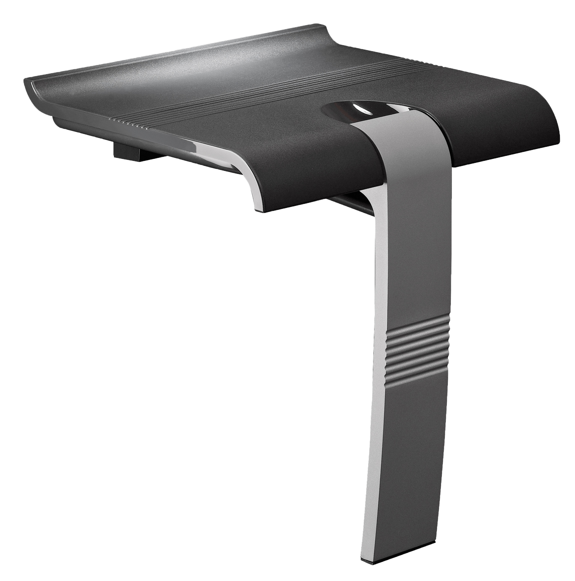 Siège de douche escamotable, 442x450x500 mm, pied alu gris assise ABS anth PELLET - 047734