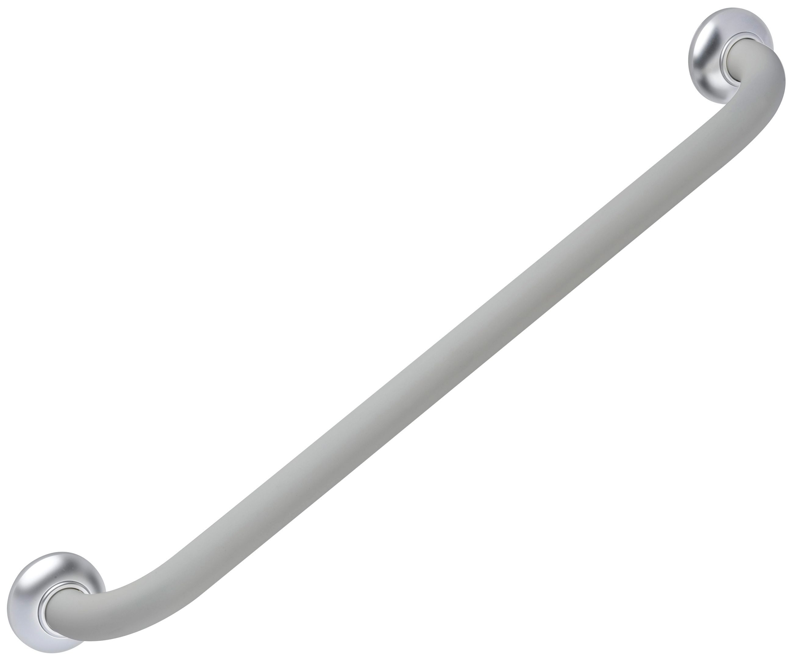 Barre d'appui droite 600 mm, tube aluminium gris soft Ø 30 cache-fixations PELLET - 049165