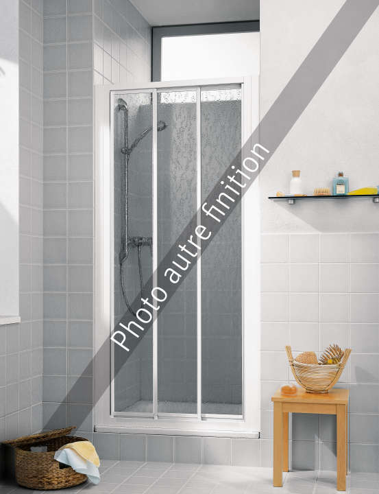 Porte coulissante 3 éléments, Série Cada clair traité anticalcaire - 1404001128