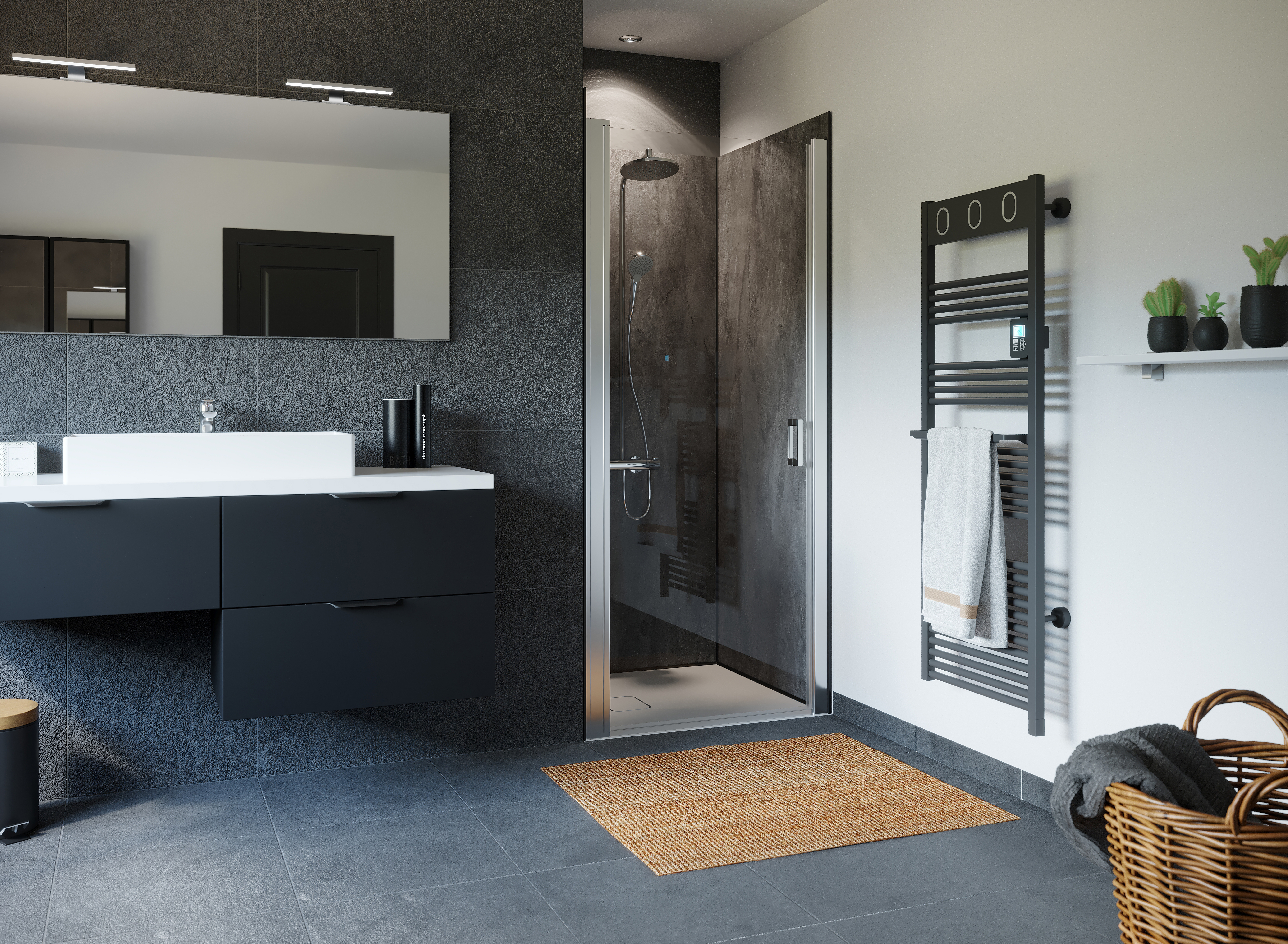 Paroi de douche pivotante CARIBA CIPIV L70 H2M argent v.clair ETC ROTH - 1403040188