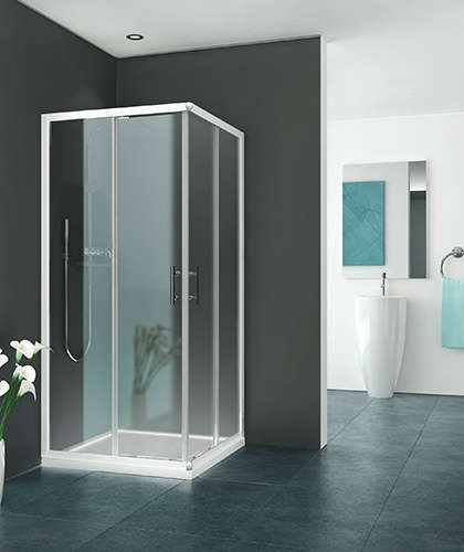 Paroi de douche angle coulissante EQUI EIANG Manuel H1.9M blanc v.clair ROTH - 1406000093