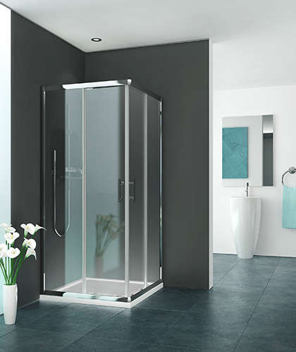 Paroi de douche angle coulissante EQUI EIANG L90 H1.9M argent v.clair ROTH - 1406000088