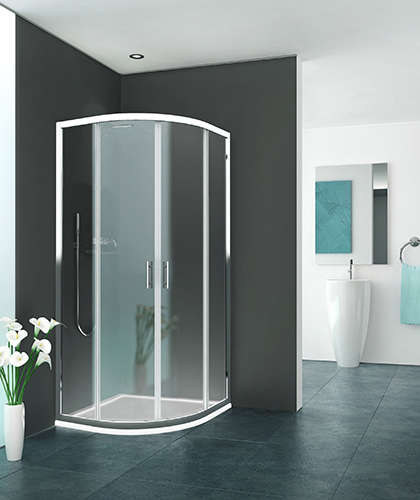 Paroi de douche arrondie coulissante EQUI EIARR L90 H1.9M argent v.clair ROTH - 1406000250