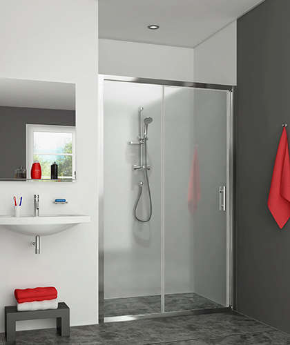Paroi de douche coulissante EQUI EICL2 L160 H1.9M argent v.clair ETC ROTH - 1406000040