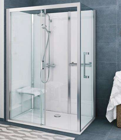 Cabine de douche VINATA COMFORT haute en angle 1360x777 blanc v.clair ROTH - 1416000313