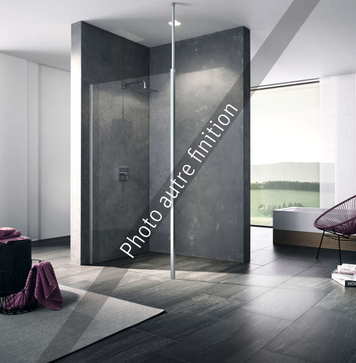 Wall avec stabilisation murale ou plafond Argent POLI Verre clair - ROTH - 1403036925