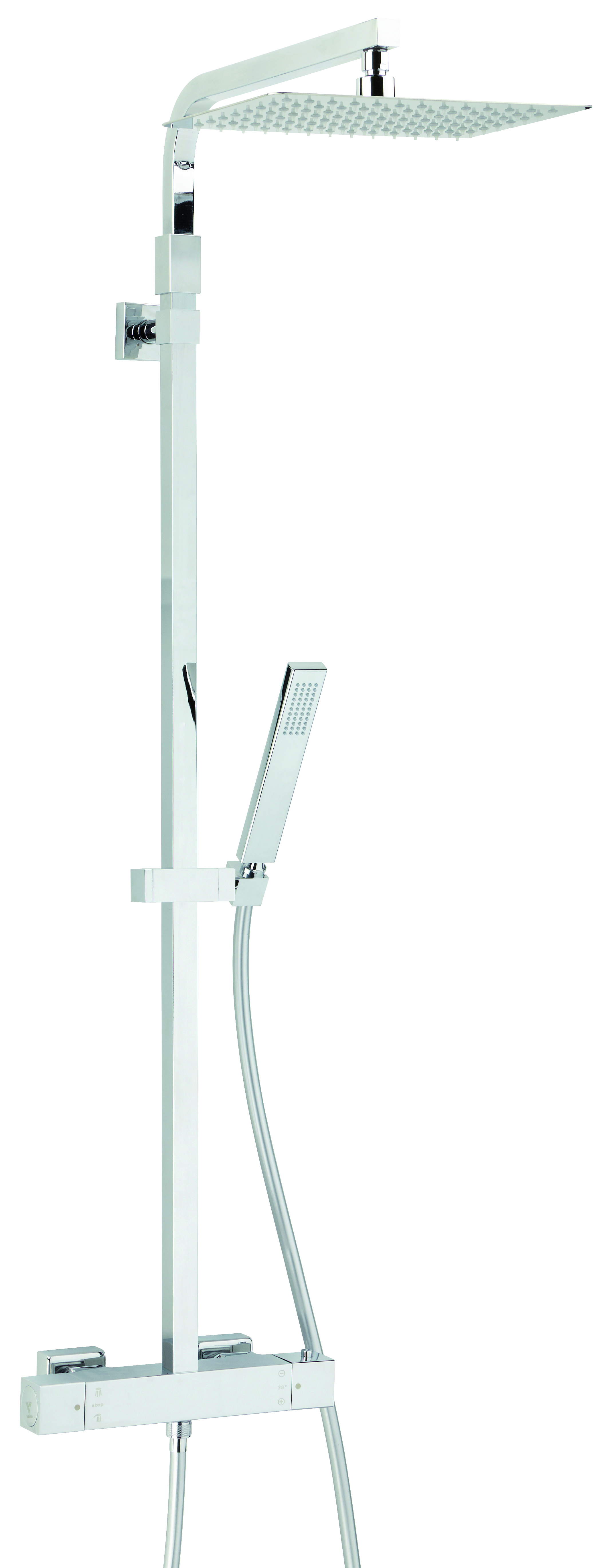 Combiné douche Touareg, robinet thermostatique pomme haute 300x300 VALENTIN - 66690000000
