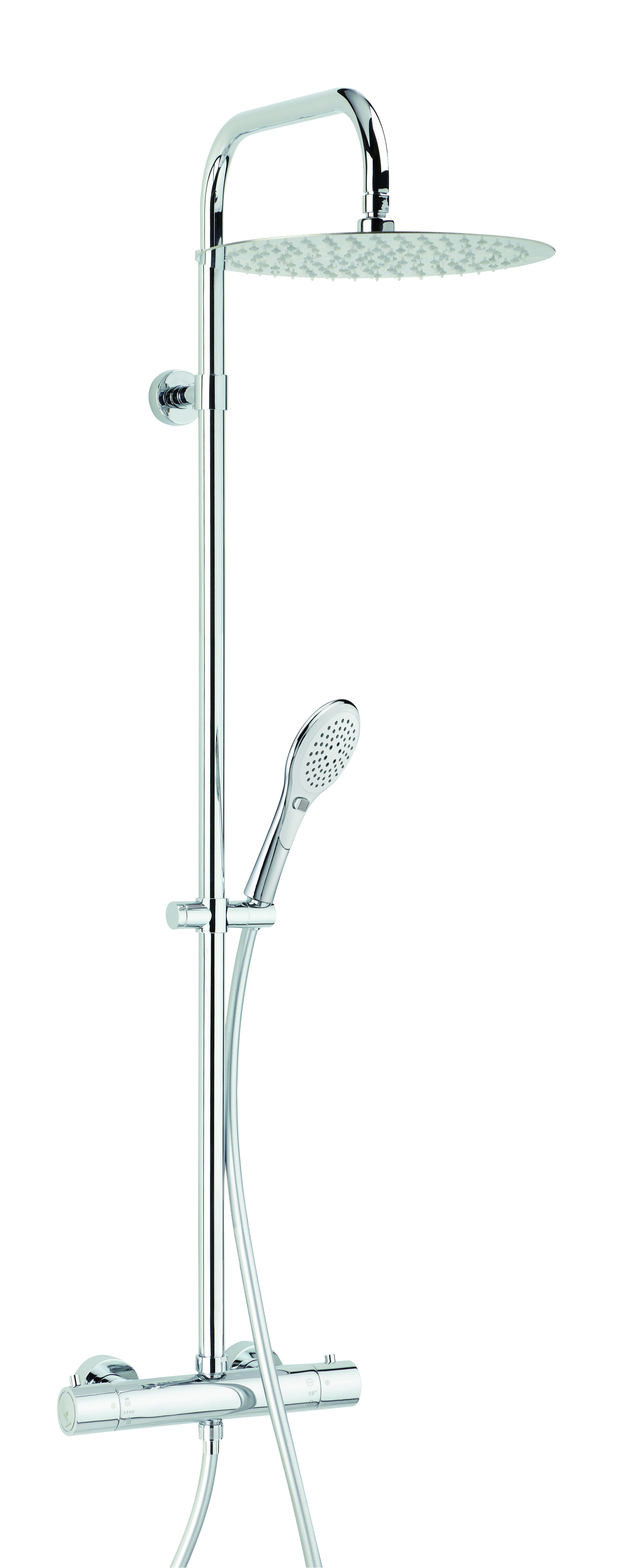 Combiné douche Opium, robinet thermostatique, pomme haute Ø300 mm VALENTIN - 66730000000