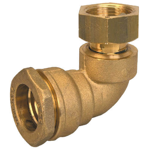 COUDE AVEC ECROU prisonnier laiton POUR polyethylene 1"-32 - GRK - 510-1H