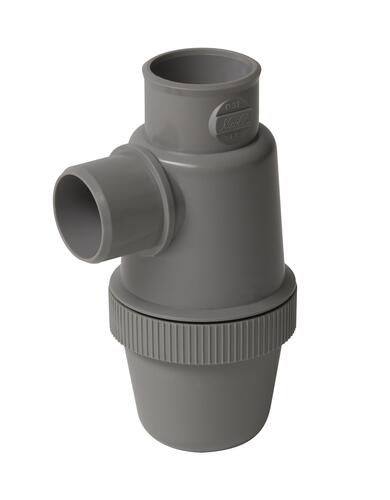 Siphon de lavabo en pvc-c gris, Ø 32 mm, à coller entrée verticale classement m1 - NICOLL
