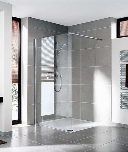 Paroi walk-in WALK-IN-SHOWER XXWIC L160 2M argent poli v.clair clean ROTH - 1403010159
