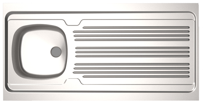 Évier inox "mal" 120x60 - 1 cuve - MODERNA - R60_120_18