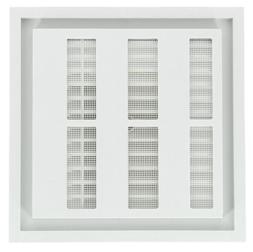 Grille d'aération carrée blanche à fermeture, avec moustiquaire, 201x201 NICOLL - F164