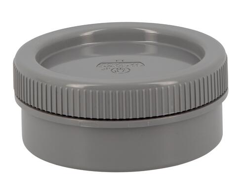 Tampon de visite avec bouchon, Ø 100 mm, mâle-femelle, à coller, gris, en PVC NICOLL - FT