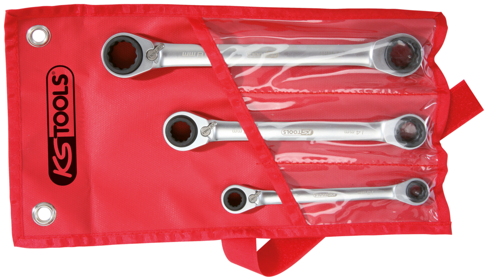 Jeu de clés polygonales à cliquet 4 en 1 GEARplus® - KS TOOLS - 503.4540