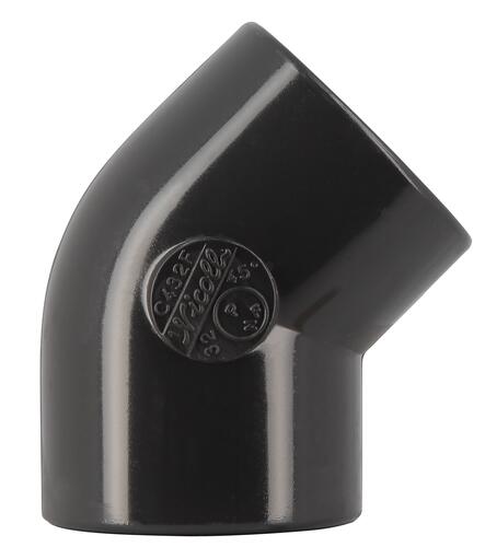 Coude pression à coller, Ø 32 mm, femelle-femelle à 45°, en PVC anthracite NICOLL - C432F