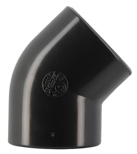Coude pression à coller, Ø 50 mm, femelle-femelle à 45°, en PVC anthracite NICOLL - C450F