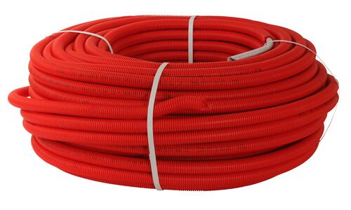 Tube fluxo fourreau rouge couronne 100m Ø 16 - NICOLL - FLEM100FR16