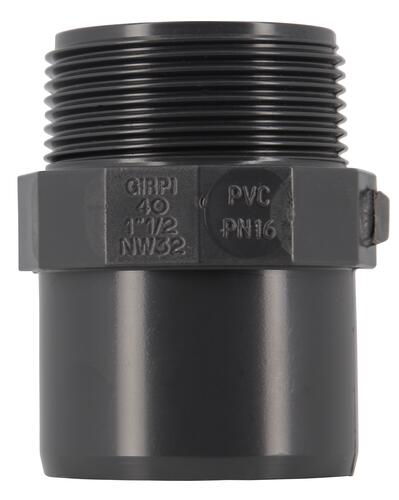 Embout fileté, Ø 40/50, mâle à visser, femelle à coller, en PVC anthracite NICOLL - E4040F