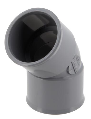 Coude Ø 32 mm, femelle-femelle à 45°, à coller, gris, en PVC NICOLL - CF44