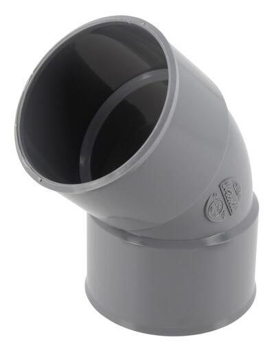 Coude Ø 63 mm, femelle-femelle à 45°, à coller, gris, en PVC NICOLL - CL44