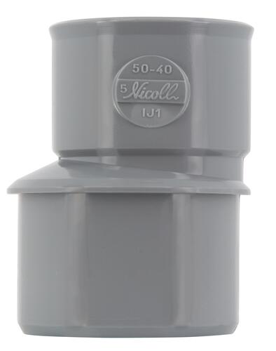 Réduction extérieure excentrée, Ø 50/40 mm, mâle-femelle, à coller NICOLL - IJ1