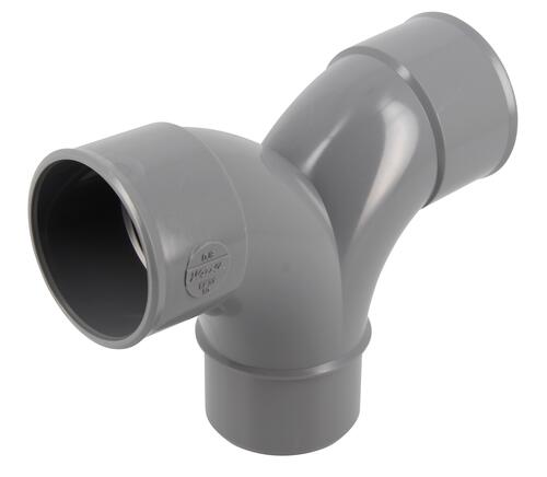 Coude double parallèle, Ø 50 GR, mâle-femelle à 87°30, à coller, gris, en PVC NICOLL - OJ8
