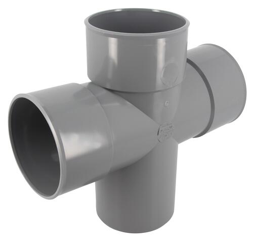 Culotte double parallèle, Ø 100, mâle-femelle à 87°30, à coller, gris en PVC NICOLL - RT18