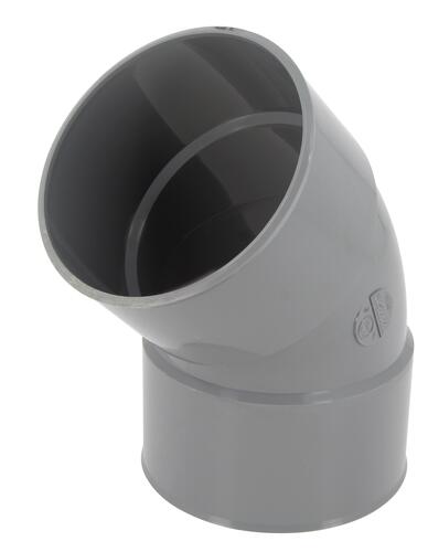 Coude Ø 110 mm, femelle-femelle à 45°, à coller, gris, en PVC NICOLL - CV44