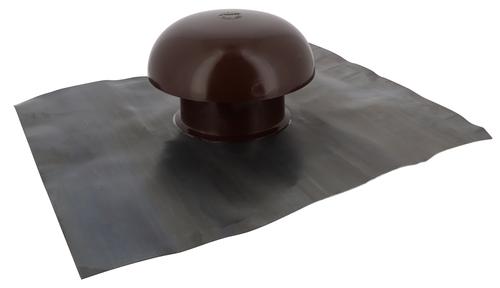 Chapeau ventilation marron avec collerette etacheite 40x33 Ø 100 - NICOLL - CDT10