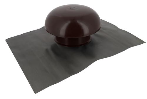 Chapeau ventilation marron avec collerette etacheite 45x33 Ø 125 - NICOLL - CDT12