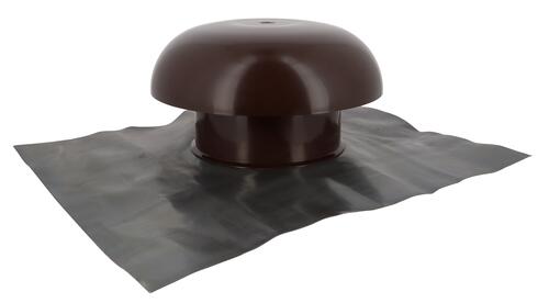 Chapeau ventilation marron avec collerette etacheite 50x40 Ø 160 - NICOLL - CDT16