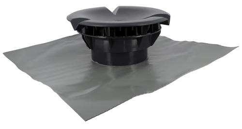 Chapeau aéraulique avec collerette 60 x 60 cm Ø160 anthracite - NICOLL - VXE16A