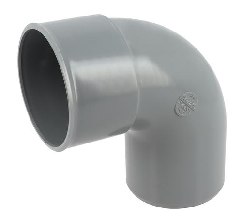 Coude Ø 75 mm, mâle-femelle à 87°30, à coller, gris, en PVC NICOLL - CP8