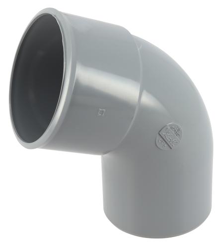 Coude Ø 75 mm, mâle-femelle à 67°30, à coller, gris, en PVC NICOLL - CP6