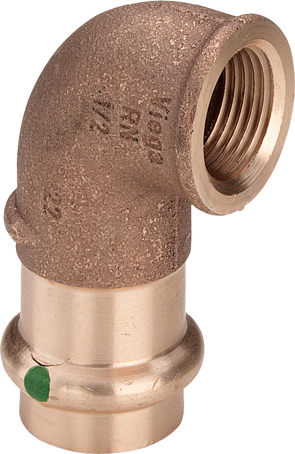 Sanpress-Coude de transition 90° bronze silicium modèle 2214.2 16 Rp - VIEGA - 444037